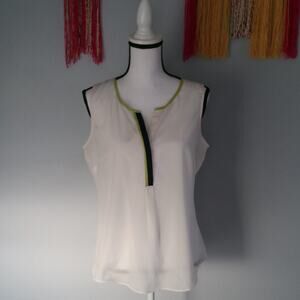 Banana Republic Factory Cream Sleeveless Blouse Size M